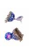 SwaDev Indian Designer Blue Handpainted Meenakari Jhumka Earring SDJJE0005